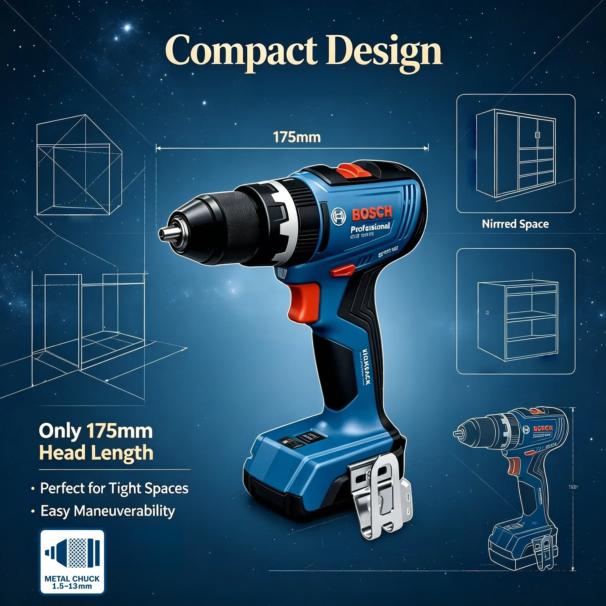 Brushless Cordless Electric Drill 18V - BOSCH GSB 18V-65 Bezszczotkowy wiertarko-wkrętarka akumulatorowa