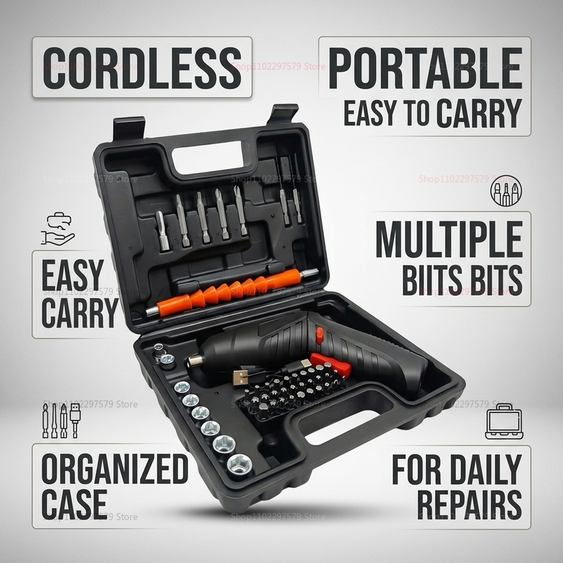 47-częściowy zestaw akumulator – Electric Screwdriver Rechargeable Usb recenzja i cena